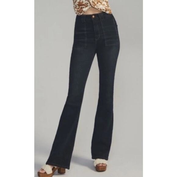 Pilcro The Flare Icon Dark Wash Jeans Size 27 - Picture 1 of 5